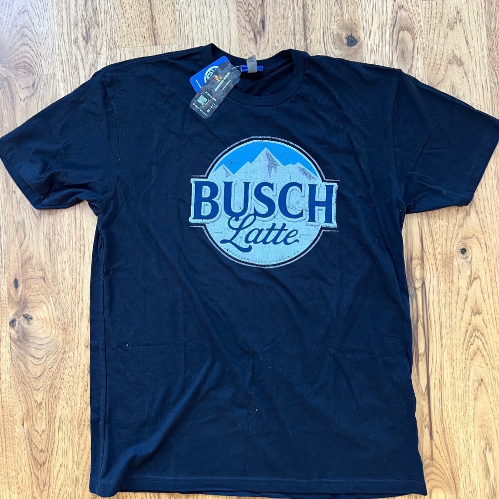 Men's Busch Latte Shirt Black Size XL NWT!